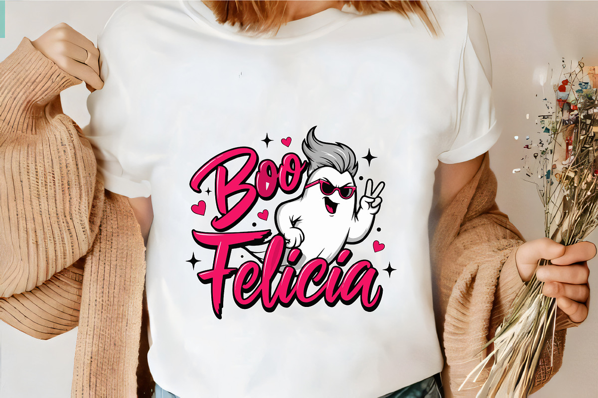 Boo Felicia Funny Ghost SVG, an Illustration by CrexoraLab (Photo 4 of 4)