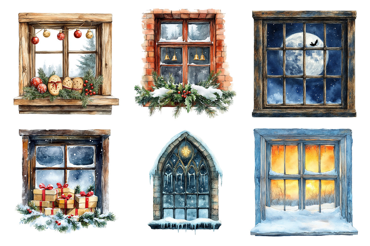 Christmas Window Sublimation Clipart, an Illustration by Daily.Designs (Photo 3 of 5)