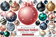 Modern Christmas Baubles Clipart, an Illustration by RobertsArt (Thumbnail 1 of 7)