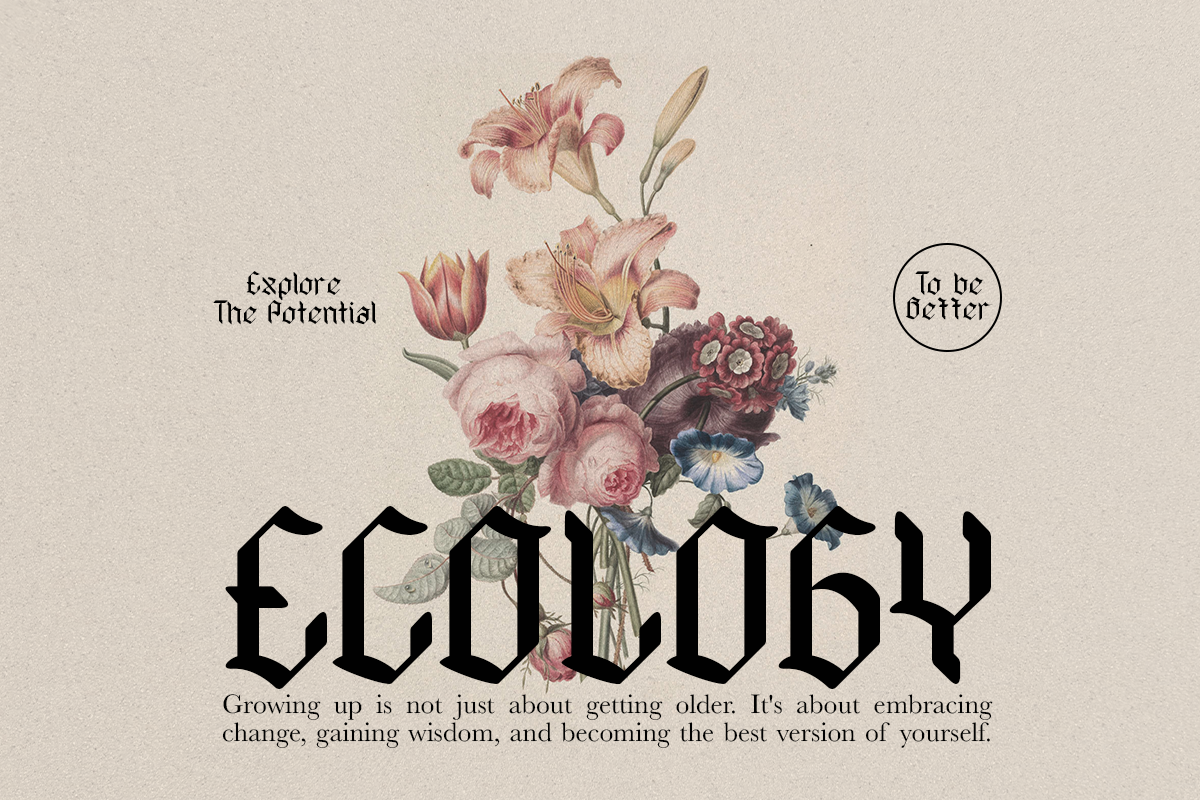 Hyacinth - Modern Blackletter, a Blackletter Font by Dharmas Foundry (Photo 9 of 15)