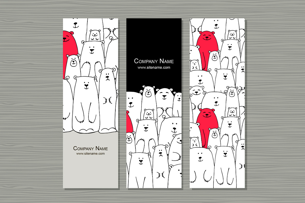 Card templates with white bears, a Card Template by Kudryashka (Photo 13 of 14)