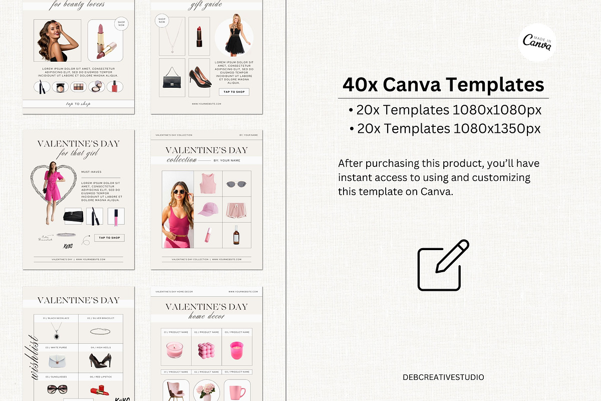 Valentine's Day LTK Canva Template, a Social Media Template by Deb Creative Studio (Photo 2 of 10)