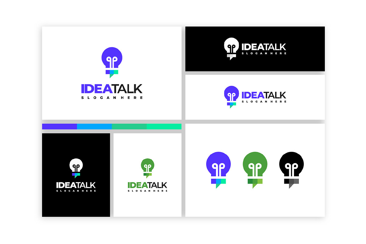 Set of Idea Talk Logo designs, a Branding & Logo Template by Lucky Creative (Photo 4 of 5)