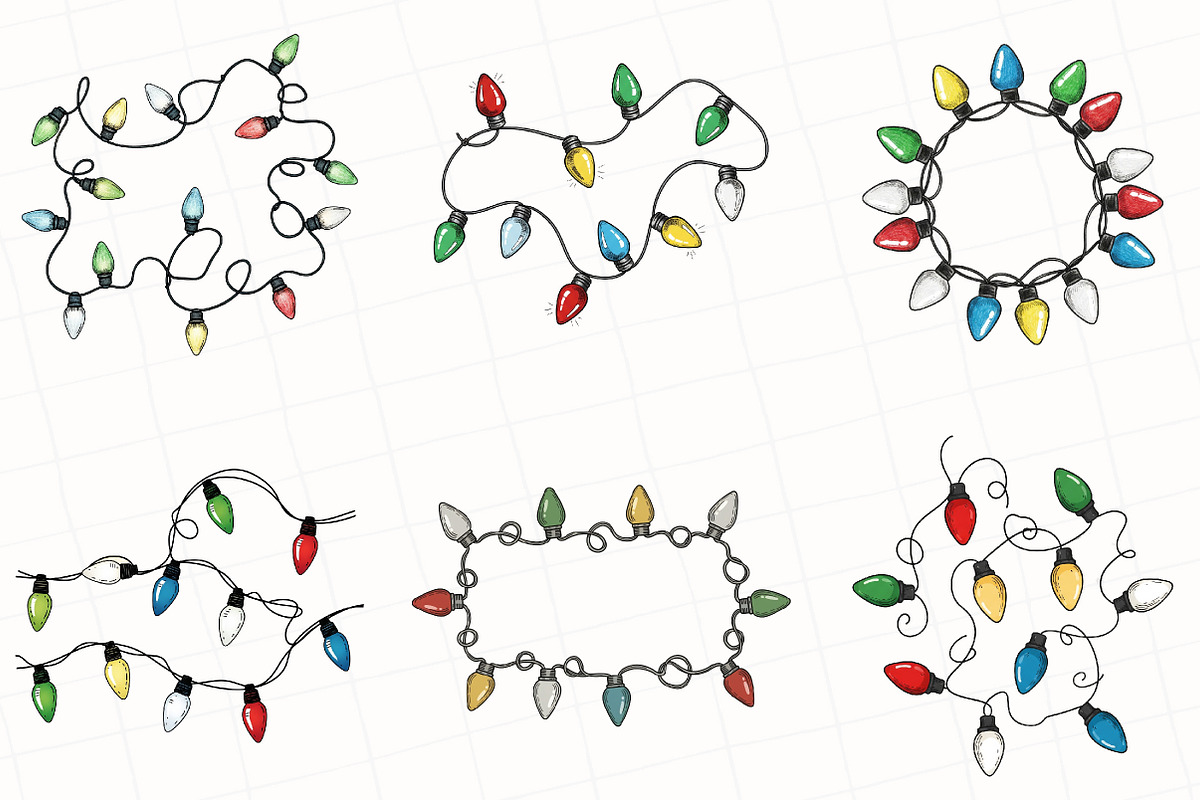 Christmas Lights Sublimation Clipart, an Illustration by OK Design (Photo 2 of 5)