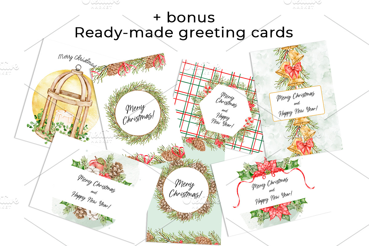 Xmas Watercolor Clipart, a Seasonal Illustration by Eves_Aquadreams (Photo 13 of 13)