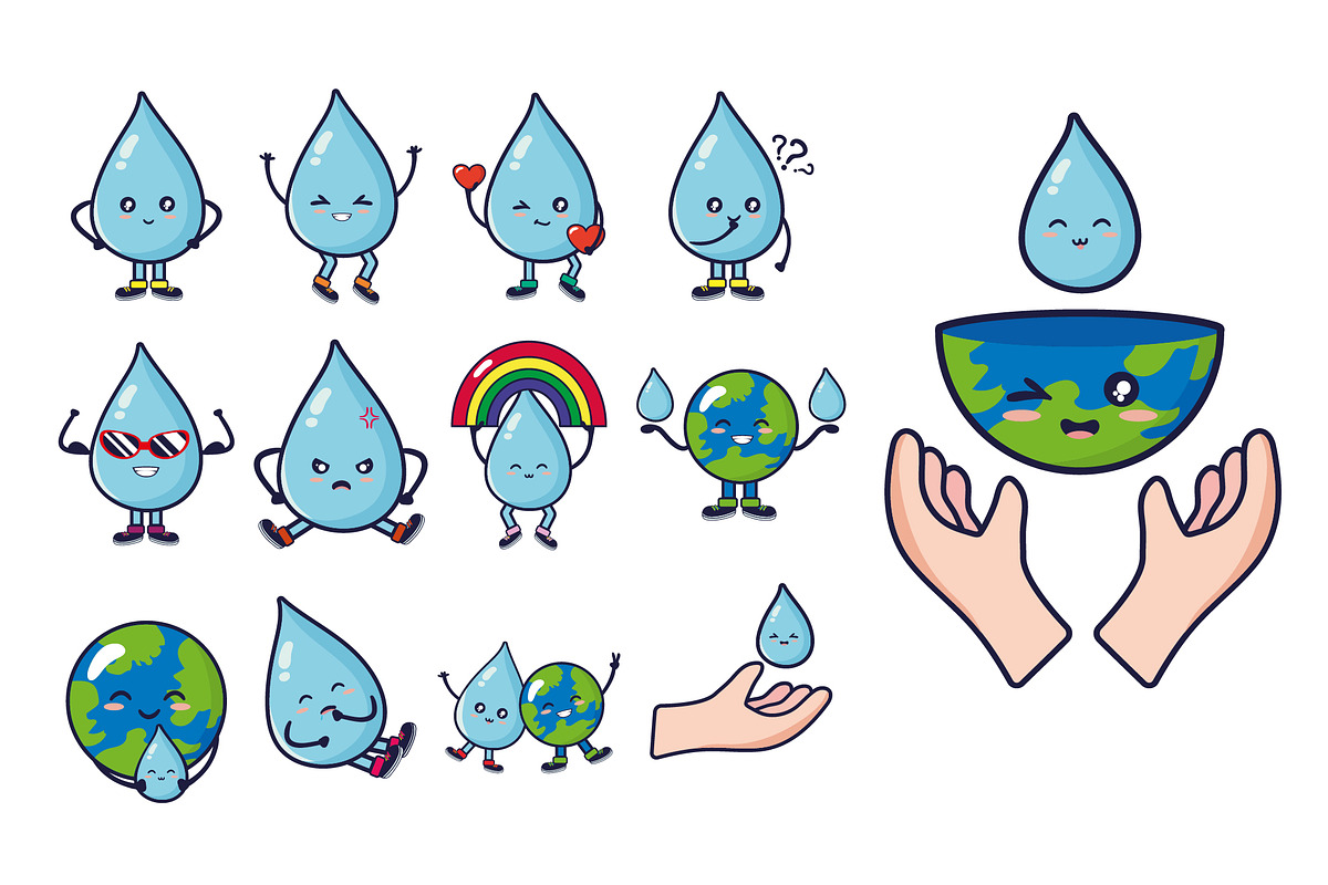 Water Day Character Set