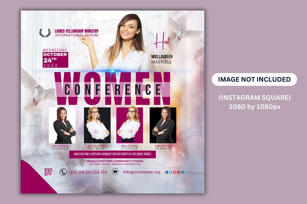 Women Conference Invitation Template, a Social Media Template by Mishek Munene (Photo 4 of 4)