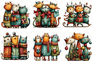 Whimsical Christmas Cats Clipart, an Illustration by Black Bird Studio (Thumbnail 6 of 6)