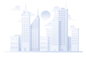 City Grey Flat Design