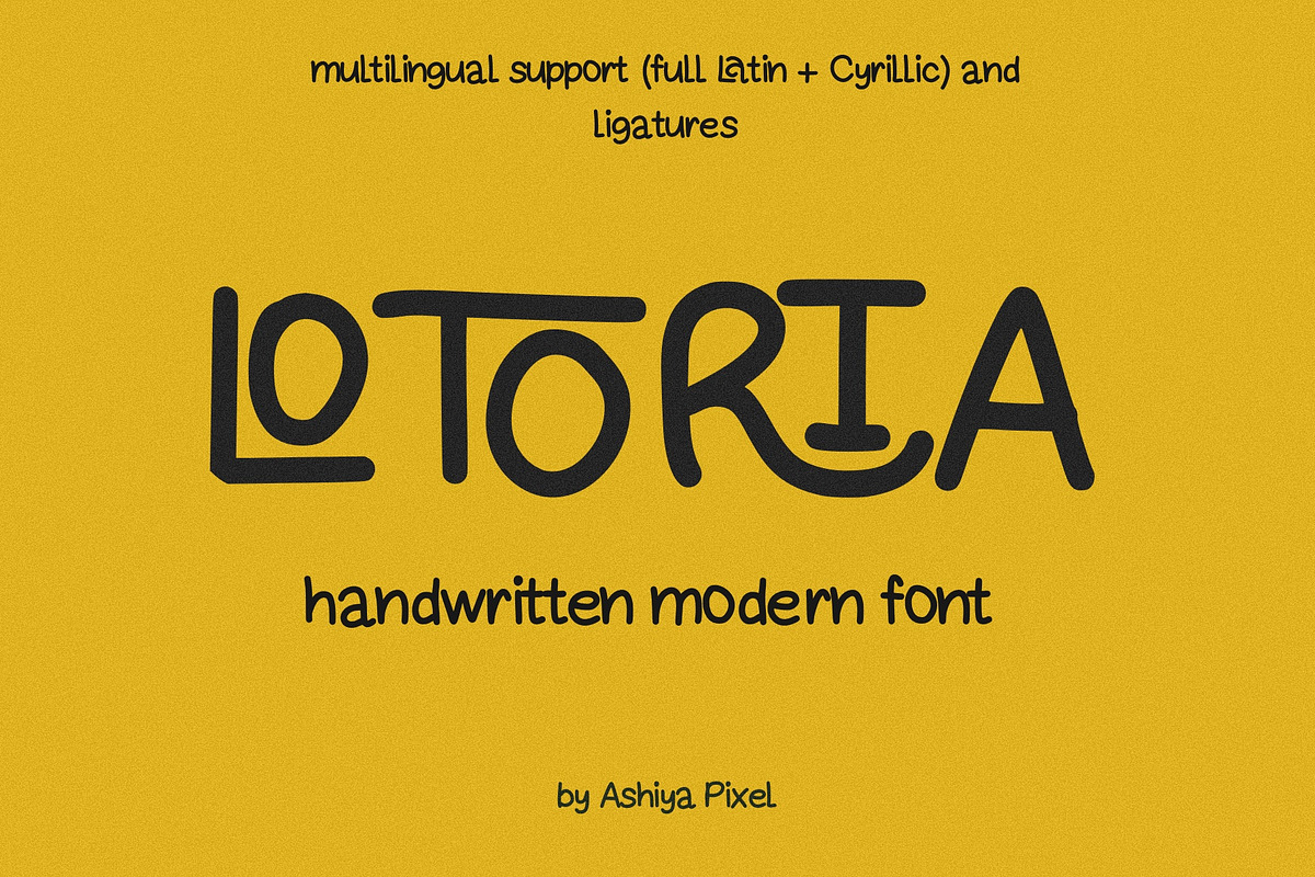 LOTORIA fun & cute, handwritten font, a Handwritten Font by Ashiya Pixel (Photo 8 of 10)