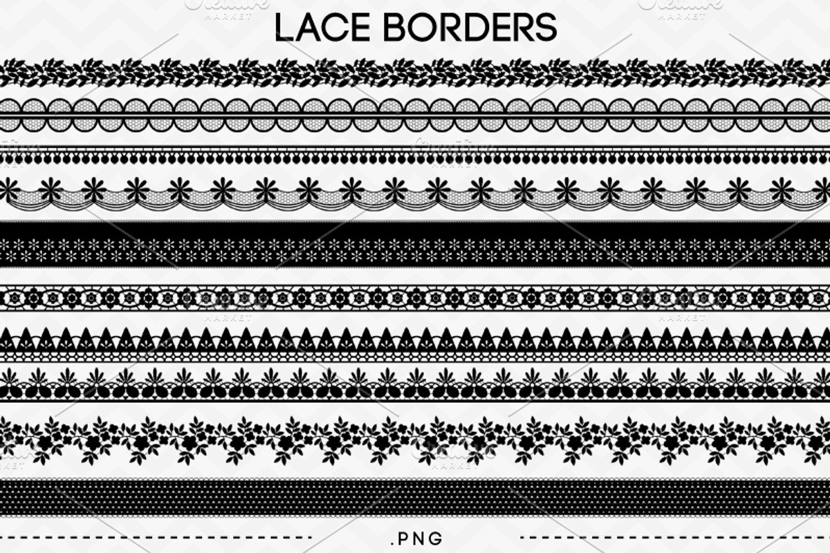 10 Lace Borders Clip Art III, an Illustration by AzmariDigitals (Photo 2 of 2)