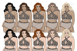 Glam Summer Girls Clipart