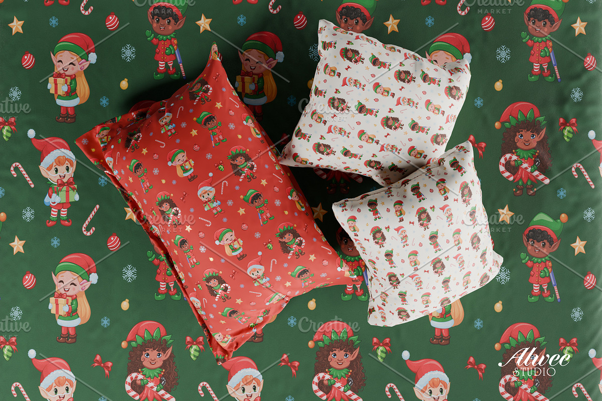 Inclusive Christmas Elves Pattern, a Pattern Graphic by Alwee Studio (Photo 4 of 5)