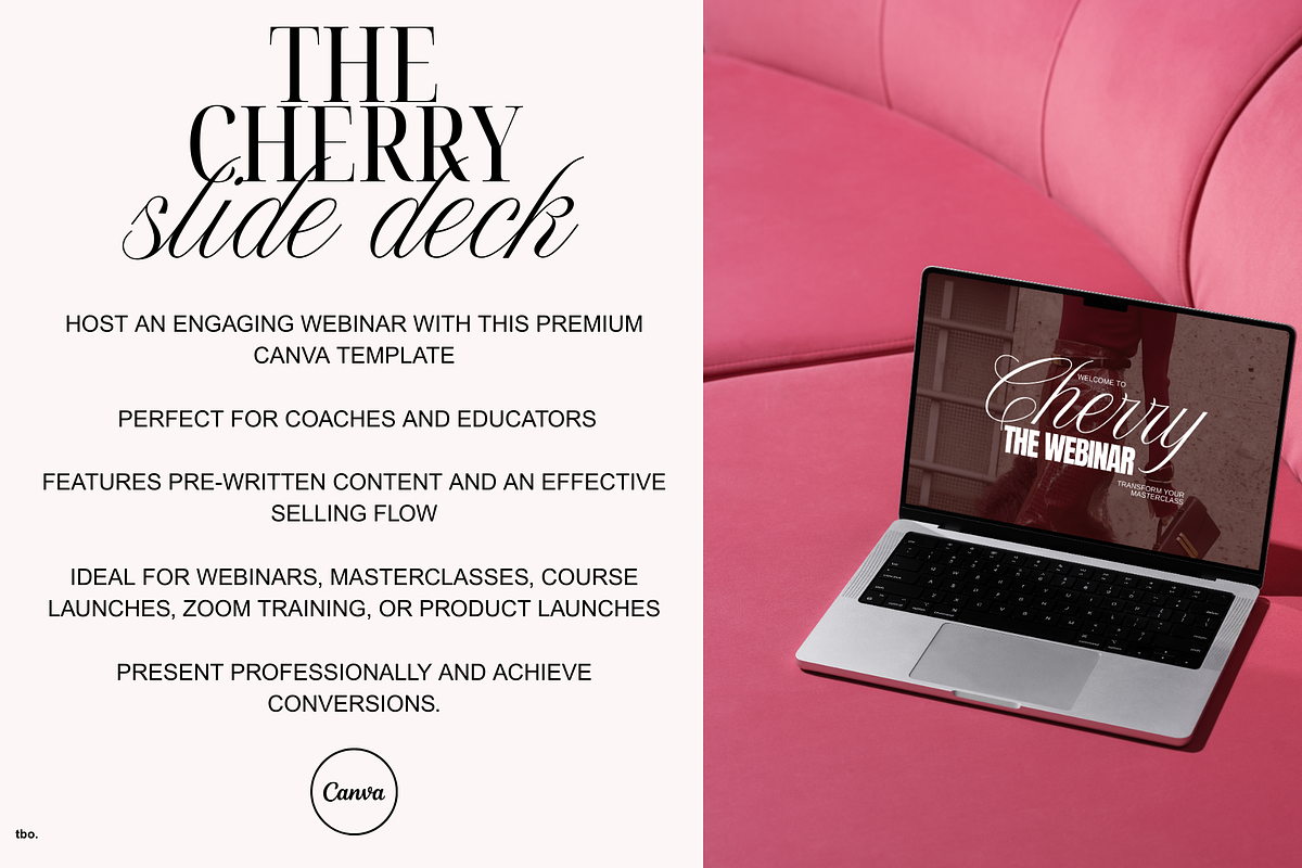 Cherry Canva Webinar Slide Deck, a Presentation Template by thebusinessoutfit (Photo 2 of 14)
