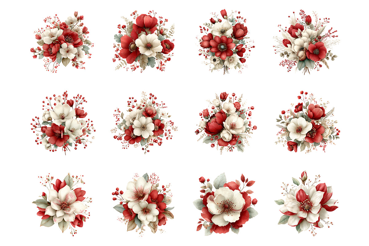 Whimsical spring flower clipart, an Illustration by SinaCreation (Photo 2 of 11)