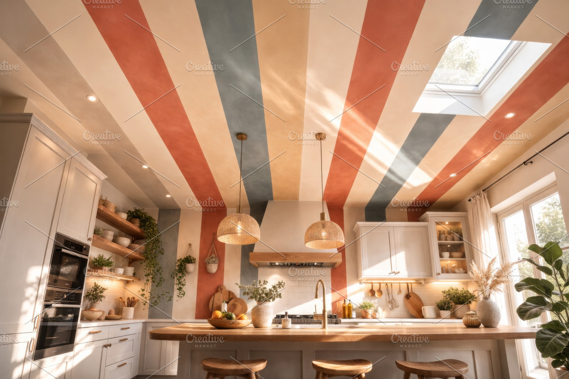 Circus retro stripes in interior kit, a Photo by Dvoevnore photos