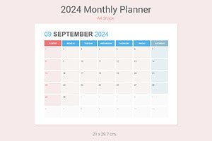 2024 Simple Calendar Sunday