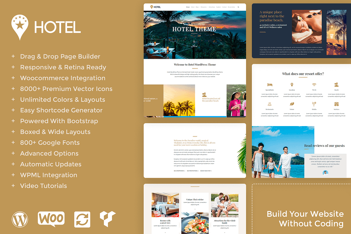 Hotel Spa & Resort WordPress Theme, a WordPress Template by Visualmodo (Photo 1 of 9)