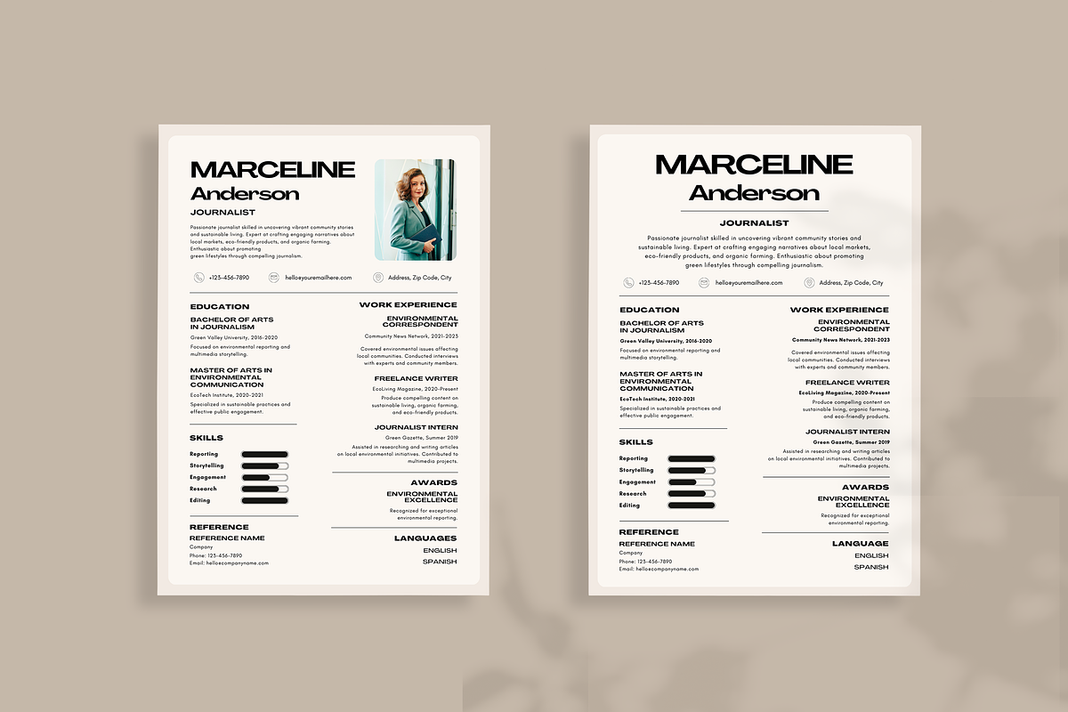 Minimal CV & Cover Letter Templates, a Resume Template by TEAM RONDI (Photo 6 of 6)
