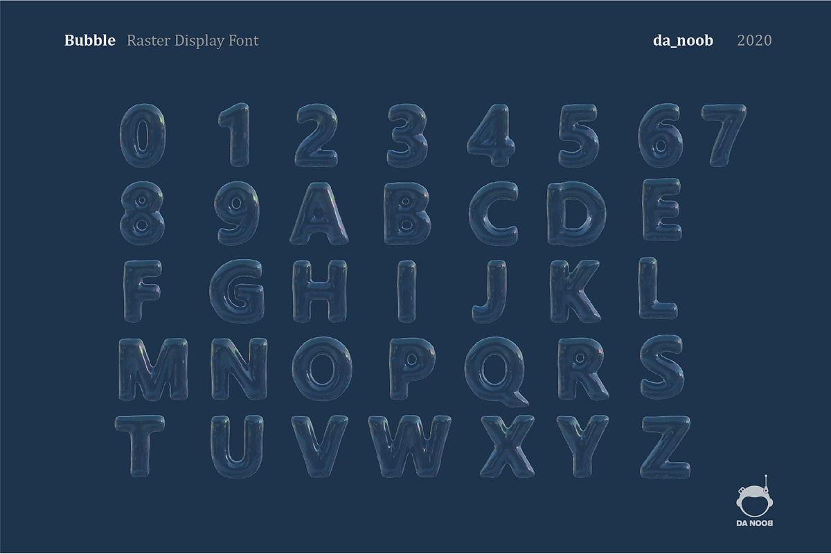 Bubble - Raster display font, a Font by Da_Noob Design co. (Photo 2 of 2)