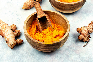 Turmeric root and turmeric powder, a Food & Drink Photo by MLunov MLunov