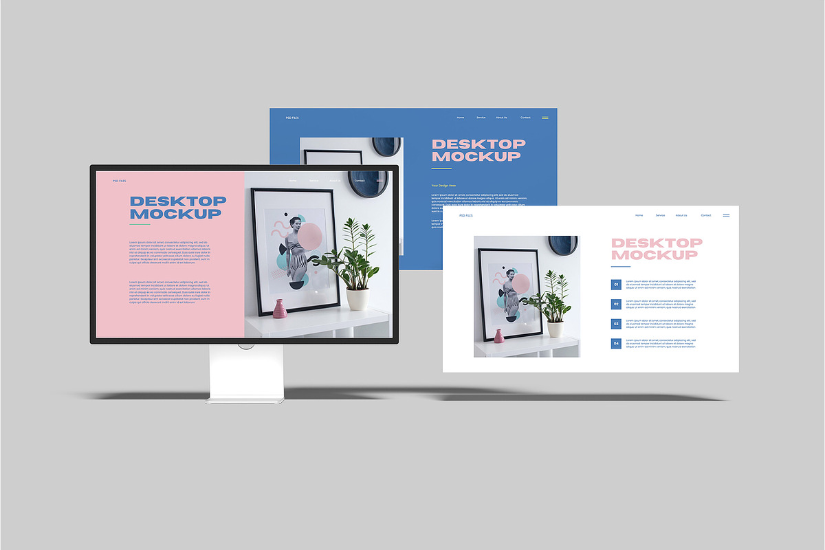 Desktop Screen Website Mockup, a Device Mockup by Graphiculon (Photo 3 of 11)
