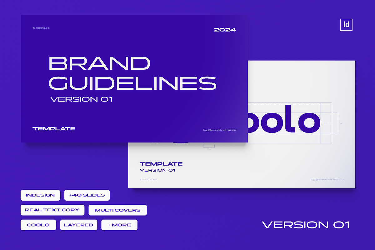 COOLO  Brand Guidelines Template, a Presentation Template by @creative.franco (Photo 1 of 9)
