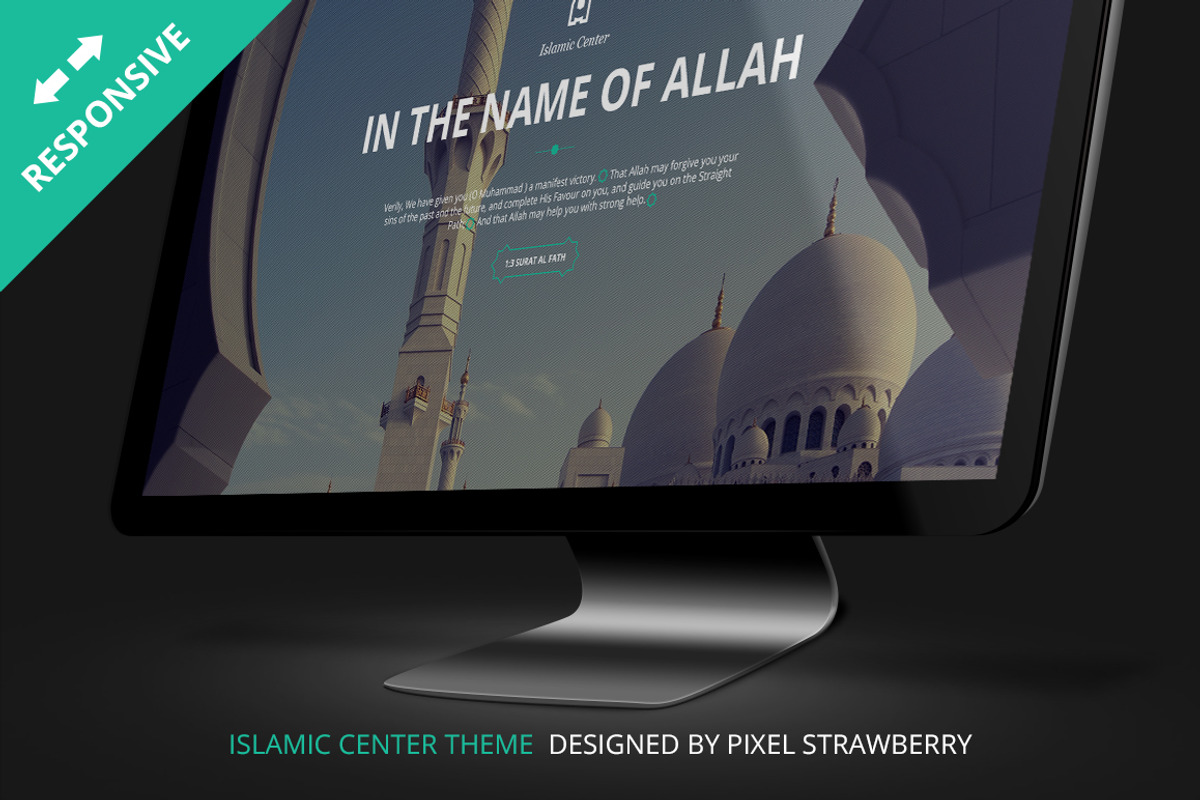 Islamic Center One Page PSD Template, a Landing Page Template by Pixel Strawberry
