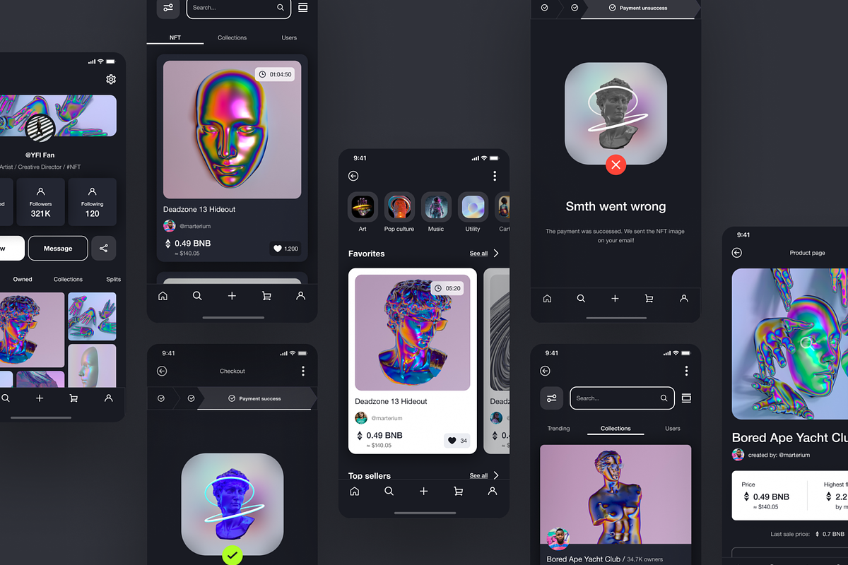 NFT app, an UI Kit Template by Julia Shagofferova (Photo 7 of 7)