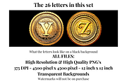 Antique Gold Stamp Alphabet Letters, a Decorative Illustration by Creative Art By SamM (Thumbnail 7 of 10)