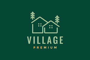 house village cottage tree logo, a Branding & Logo Template by devastd