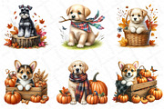 Watercolor Autumn Dog Clipart, an Illustration by DreamPrint404 (Thumbnail 3 of 6)