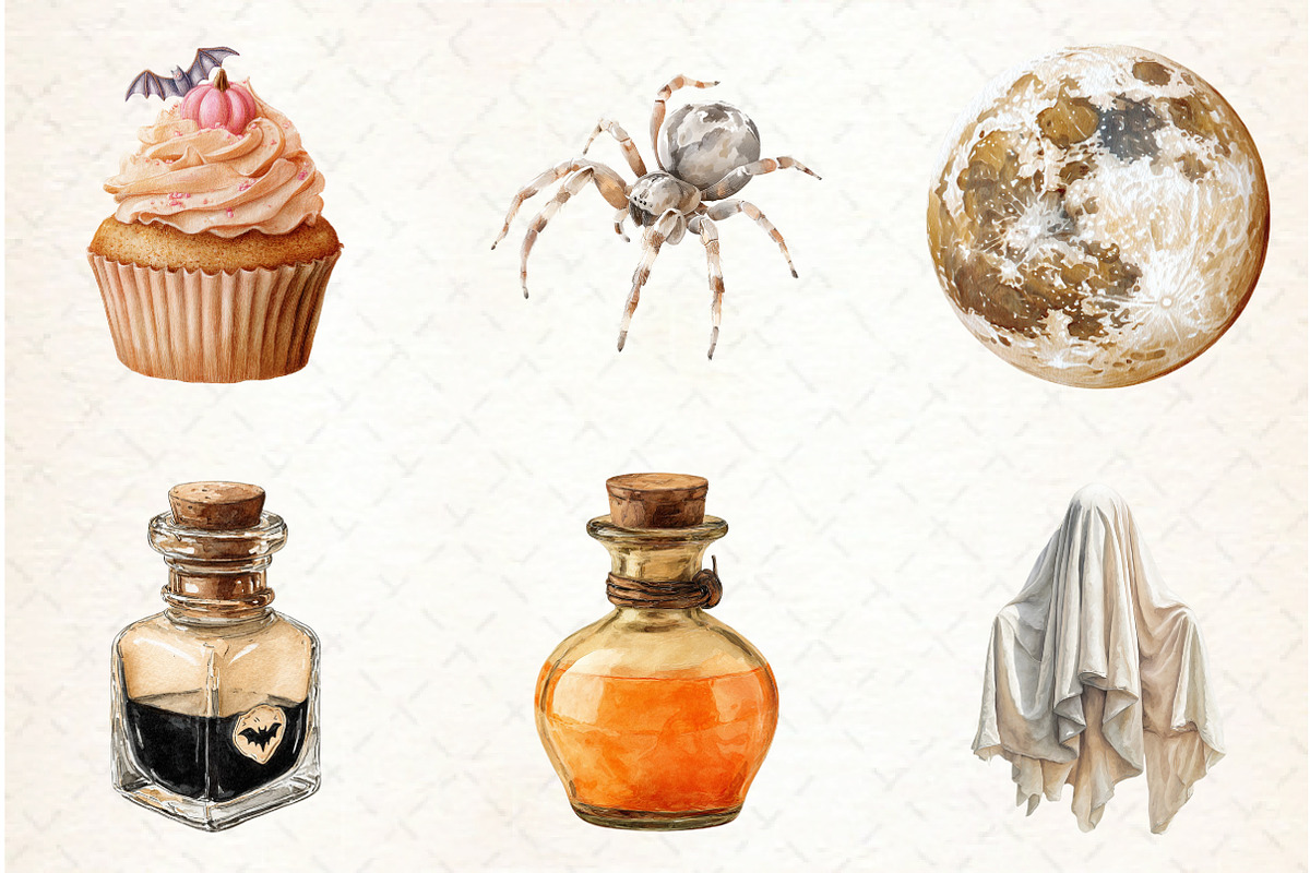 Neutral Halloween Clipart, an Illustration by Libby Wishes (Photo 5 of 6)