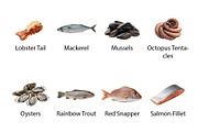 Fresh Catch Seafood & Fish -PNG, an Object Graphic by Nurlan's shop (Thumbnail 4 of 5)