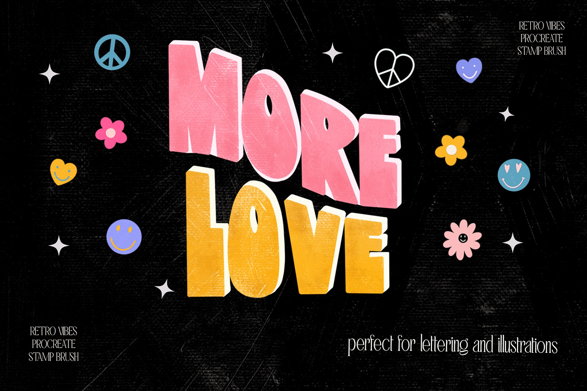 Retro Vibes Procreate Stamp Brush, a Brush Add-On by Darla Studio (Photo 6 of 11)