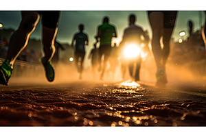 perspective race start light ai, an Abstract Photo by pikepicture