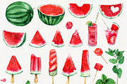 Watercolor Watermelon Cliparts, a Food Illustration by TanyaOak (Thumbnail 2 of 4)