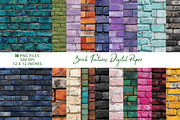 Brick Textures Digital Paper, a Pattern Graphic by CreationArt (Thumbnail 1 of 4)