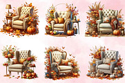 Autumn Armchair Sublimation Clipart, an Illustration by SVGArt (Thumbnail 2 of 4)