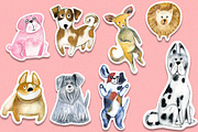 Watercolor cute dogs sticker pack, an Object Graphic by NataLyaroArt (Thumbnail 2 of 9)