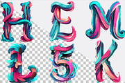 Brushstroke Easter Alphabet Clipart, an Illustration by SVGArt (Thumbnail 2 of 9)