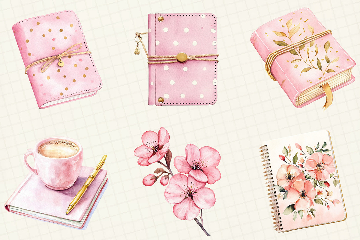 Pretty Pink Planner Clipart, an Illustration by OK Design (Photo 4 of 5)