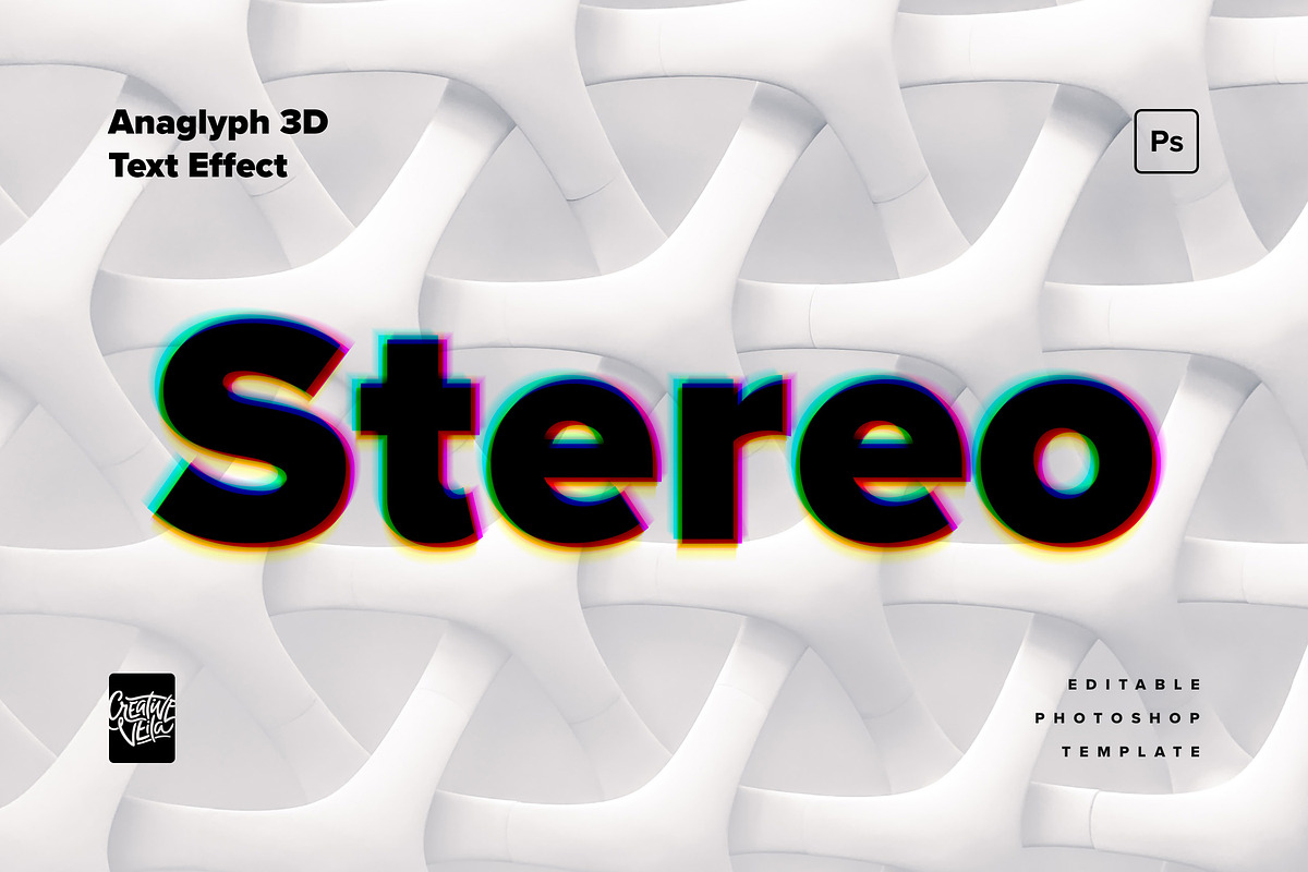 Anaglyph 3D Text Effect Mockup, a Layer Style Add-On by Creative Veila (Photo 2 of 7)