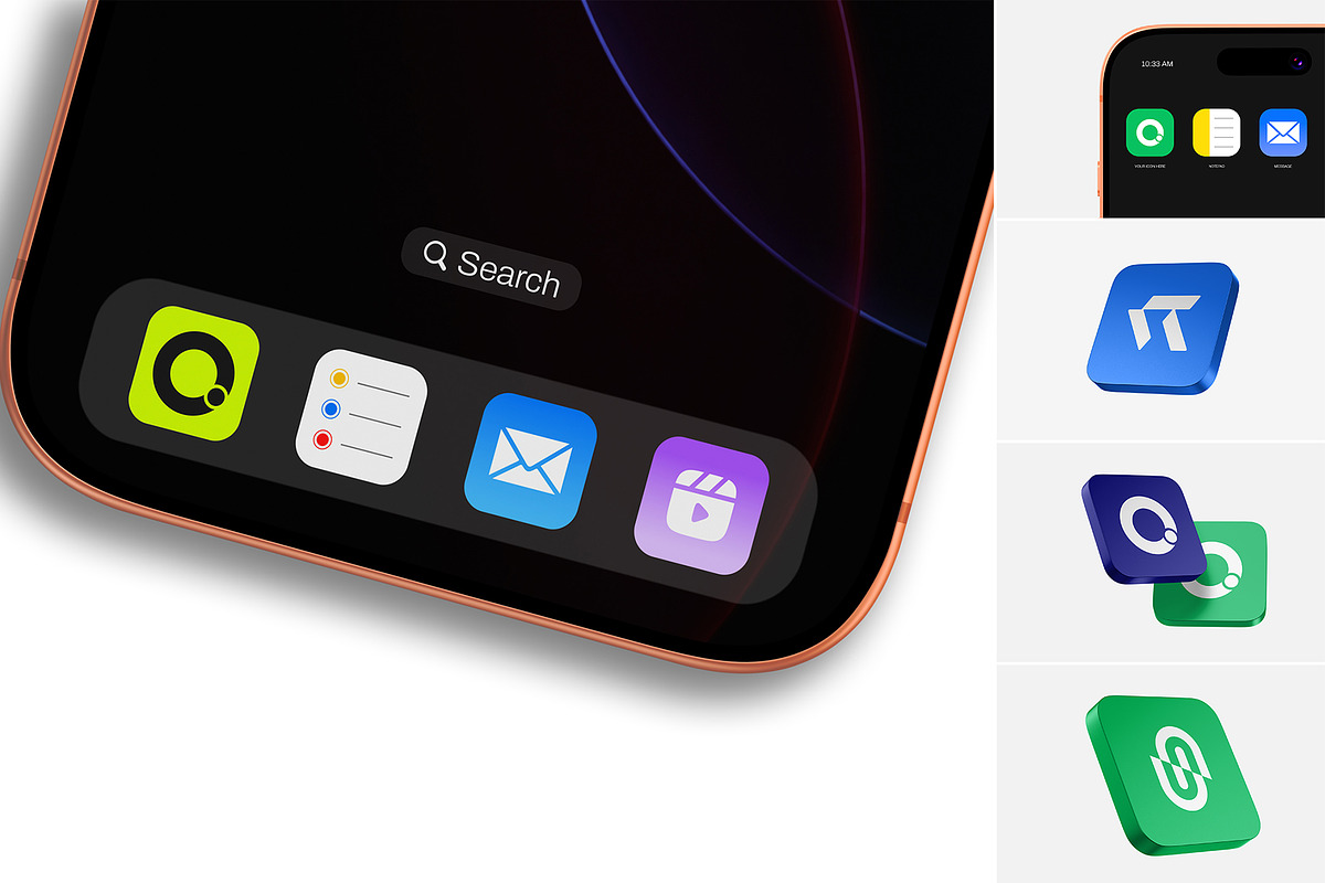 Premium App Icon Mockup Bundle, an iPhone Mockup by graphypix (Photo 1 of 14)