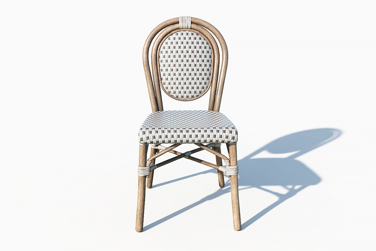 Wicker Bistro Chair, a Furniture 3D Model by happy brush (Photo 10 of 18)
