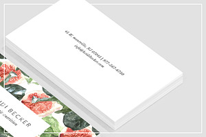 Watercolor Fig Pattern Business Card