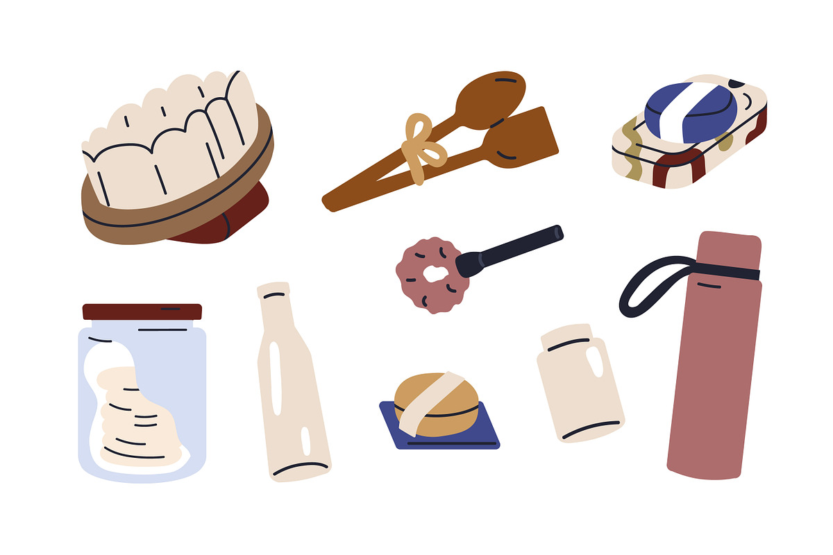 Eco products and recycled items set, an Object Illustration by Good Studio (Photo 4 of 4)