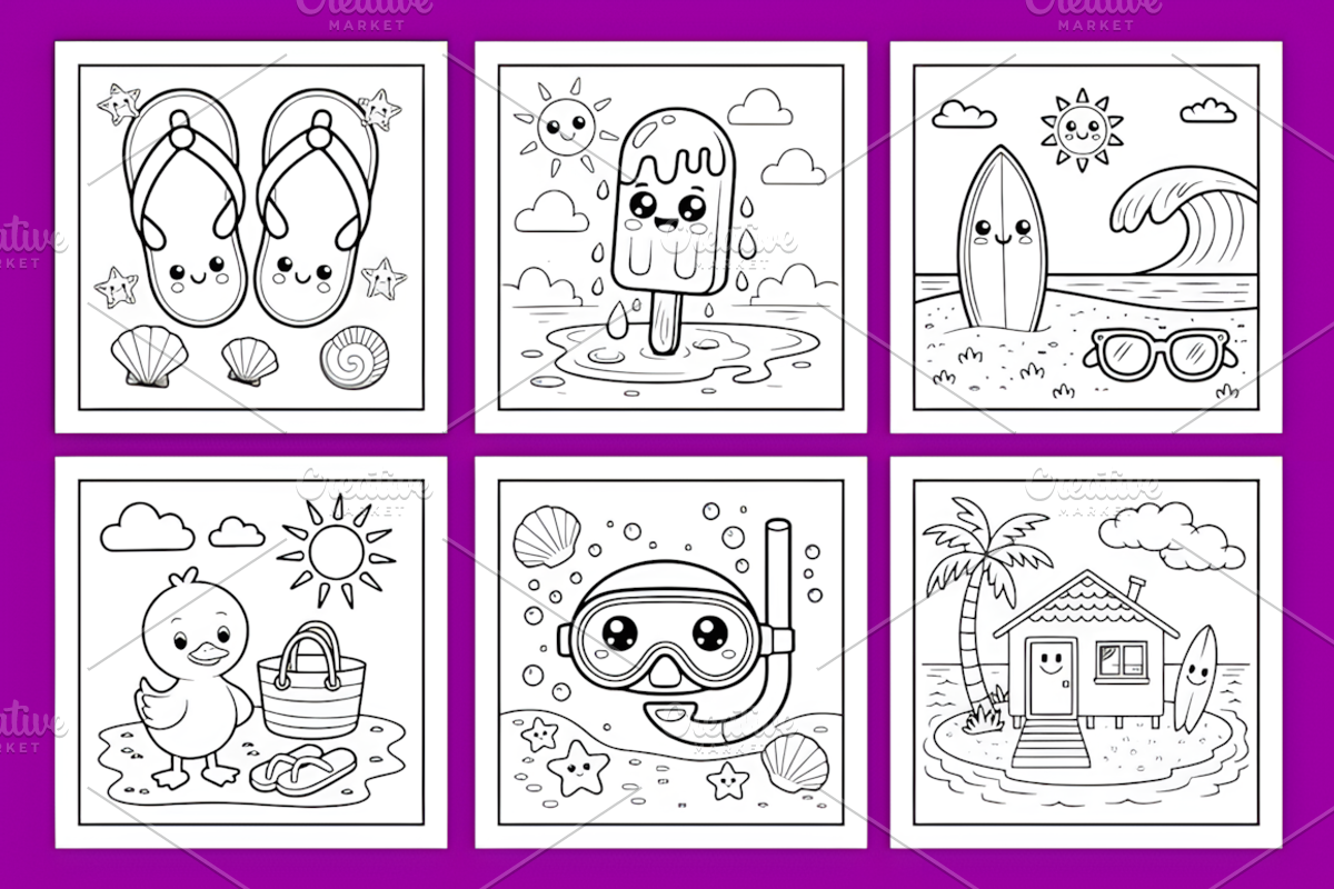 Sunny Summer Moments Coloring Book, a Seasonal Illustration by Coco Bloom (Photo 2 of 4)