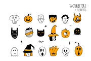 Spooky season / Halloween faces set, an Illustration by brialinas (Thumbnail 3 of 13)