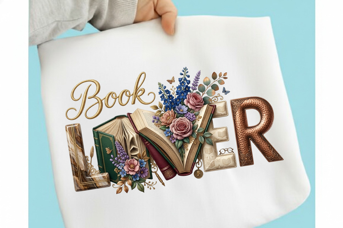 Book Lover Floral Reading PNG, an Illustration by designcity5 (Photo 1 of 4)